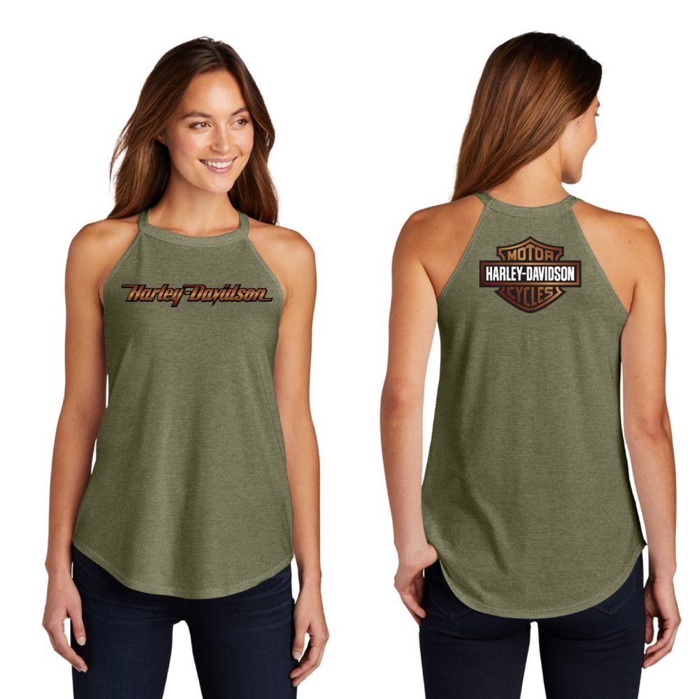 Harley Davidson Tank top DISTRICT BRAND Ring Spun Soft Diamond Plate Copper Asst